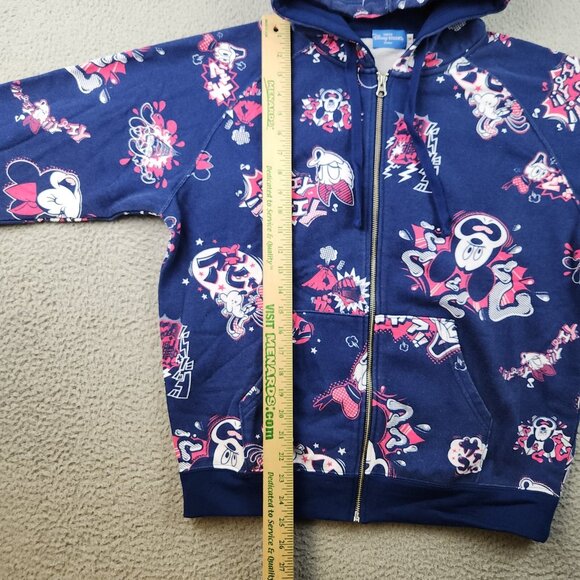 Japan Tokyo Disney Resort Adult Medium Hoodie Sweatshirt Zip Jacket AOP Blue - Picture 6 of 8
